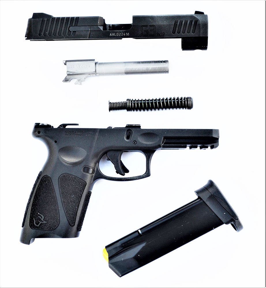 Field Stripped Taurus G3 pistol